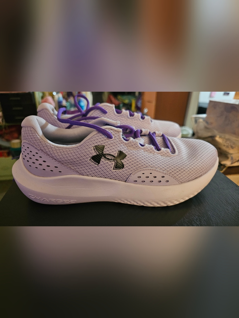 Under Armour Lavender Mesh Athletic Sneakers